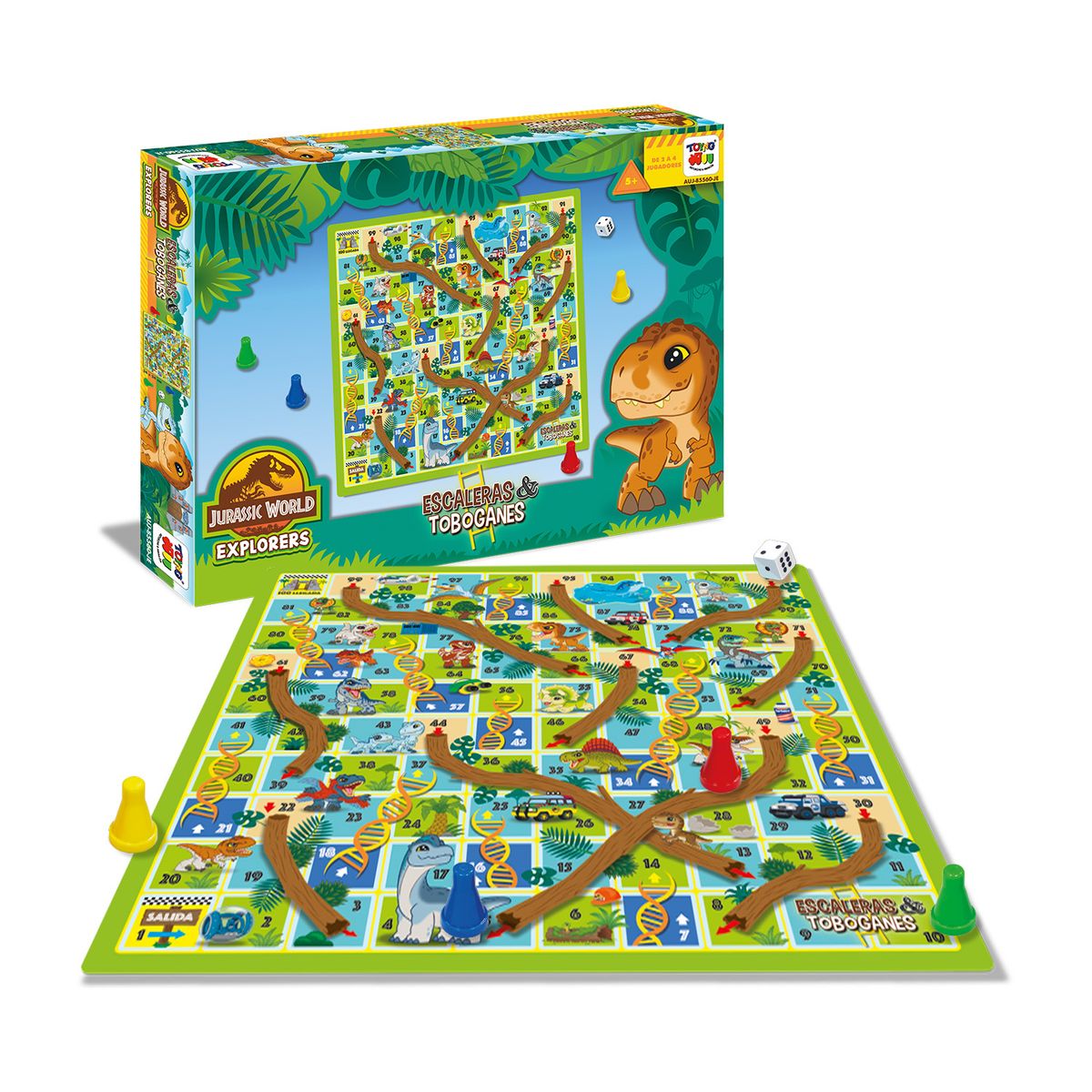 JURASSIC WORLD - Juego de Mesa Escalera y Toboganes - Jurassic