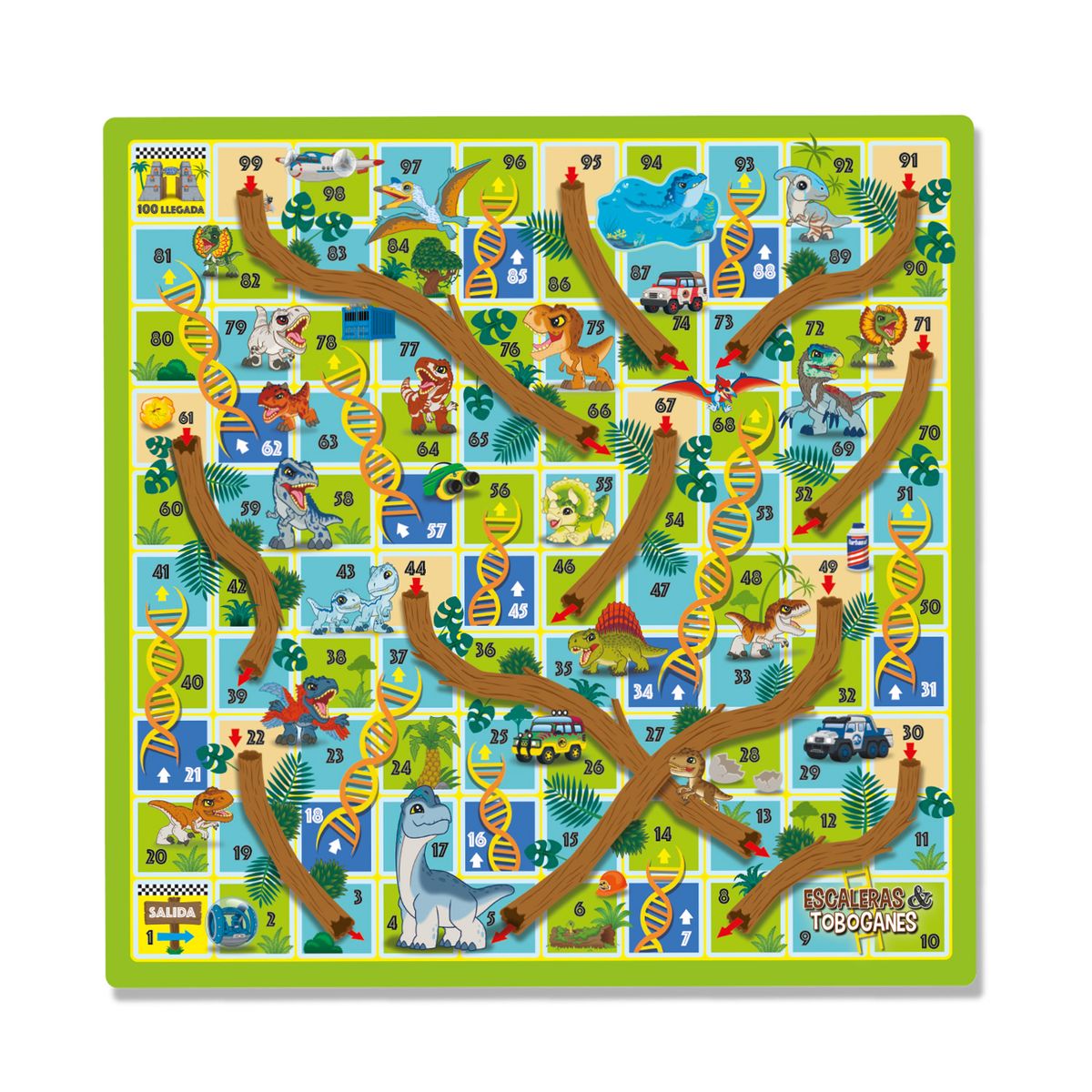 JURASSIC WORLD - Juego de Mesa Escalera y Toboganes - Jurassic