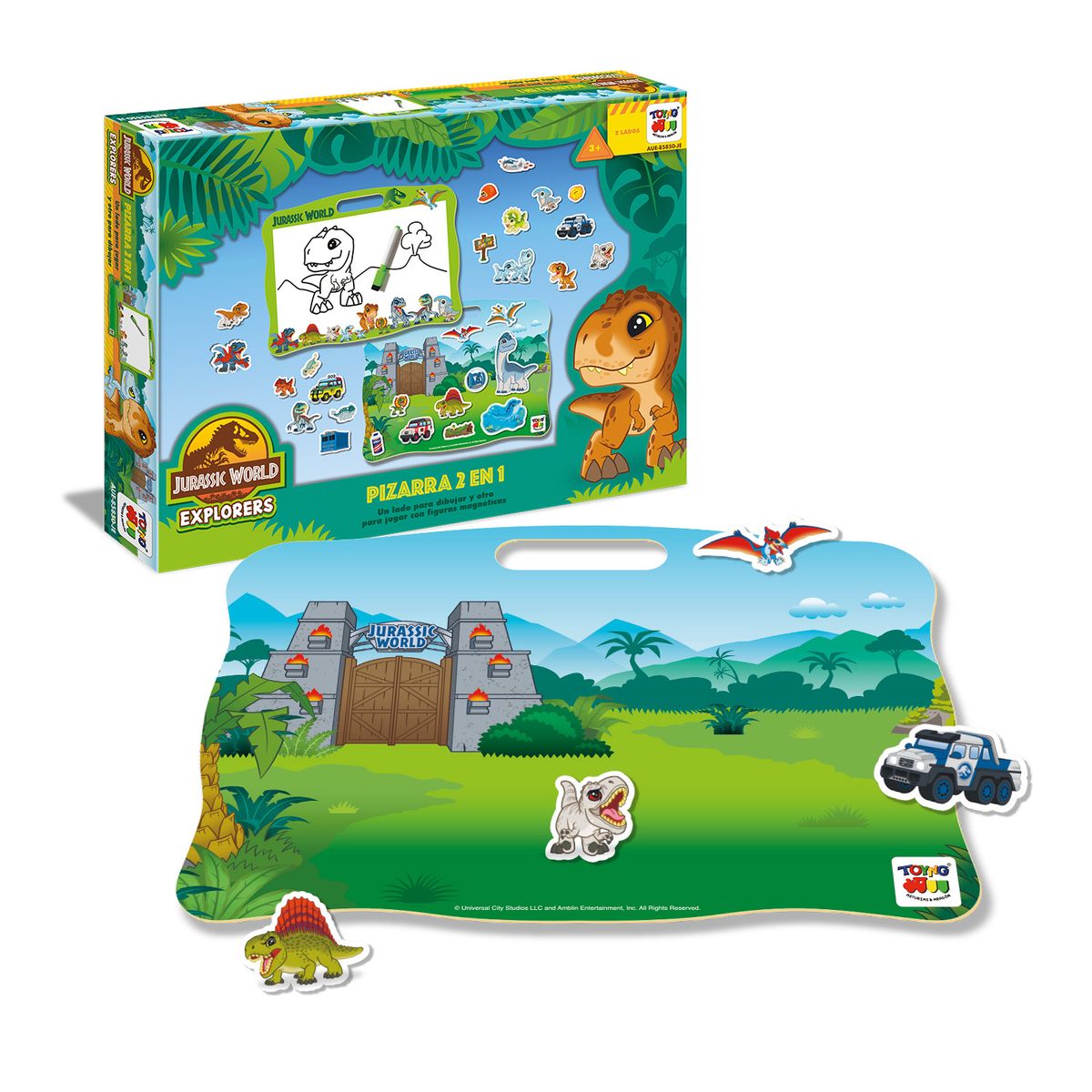 JURASSIC WORLD - Juego Educativo Pizarra 2 En 1 - Jurassic