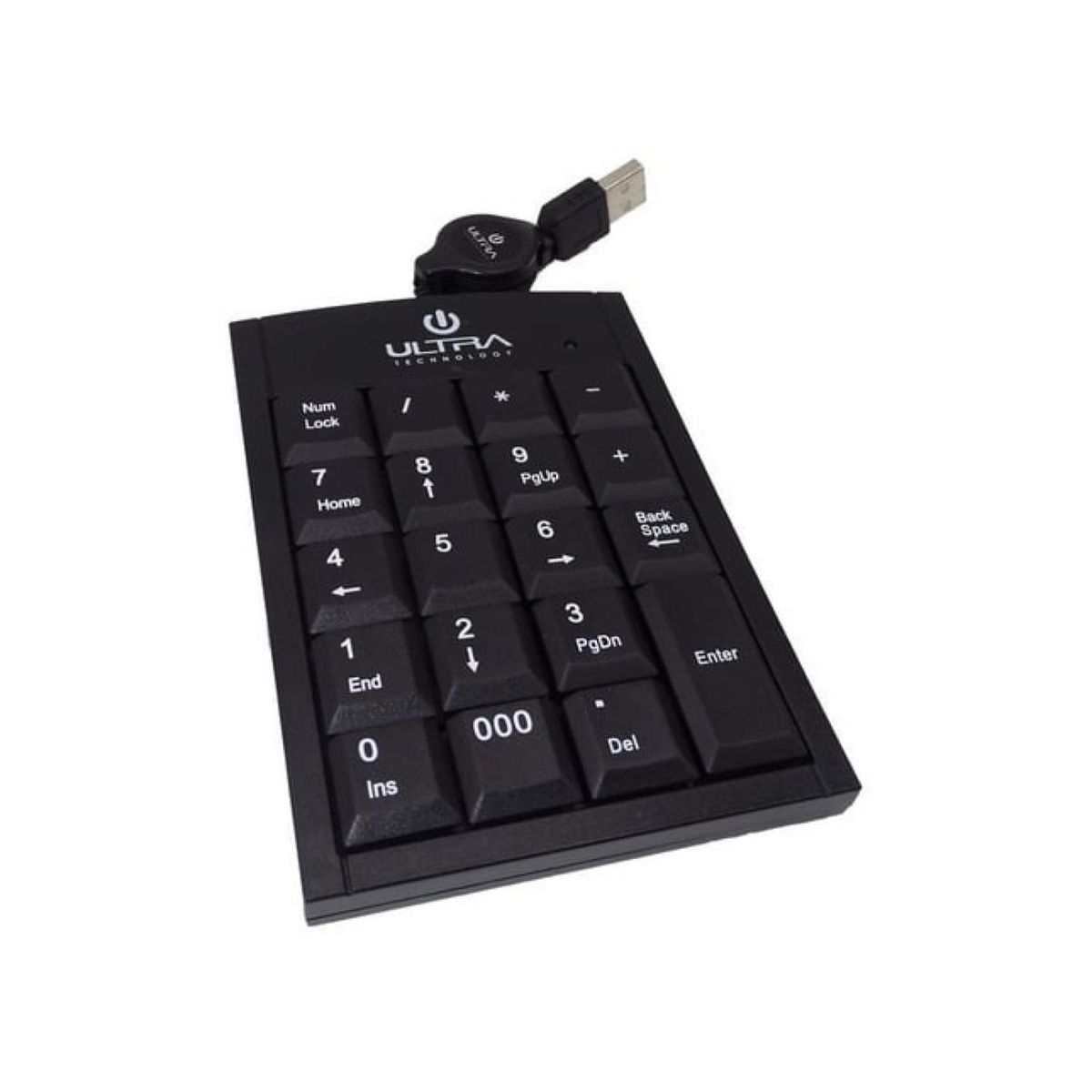 ULTRA - Teclado Numerico Slim USB Cable Retractil Negro K200 Ultra