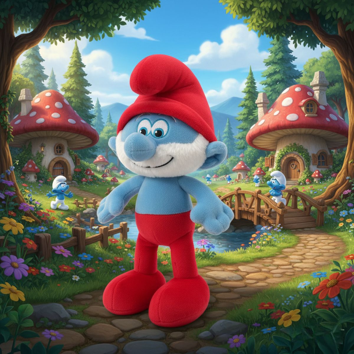 PITUFOS - Peluche Papá Pitufo - Los Pitufos