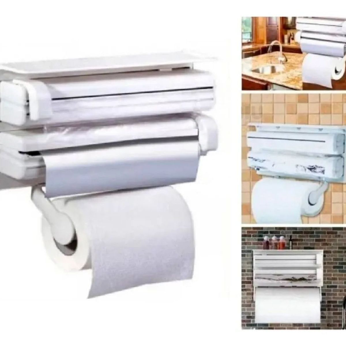 MOVI - Dispensador para Toalla Nova Alusa Folil y Alusa Film, 3 en 1