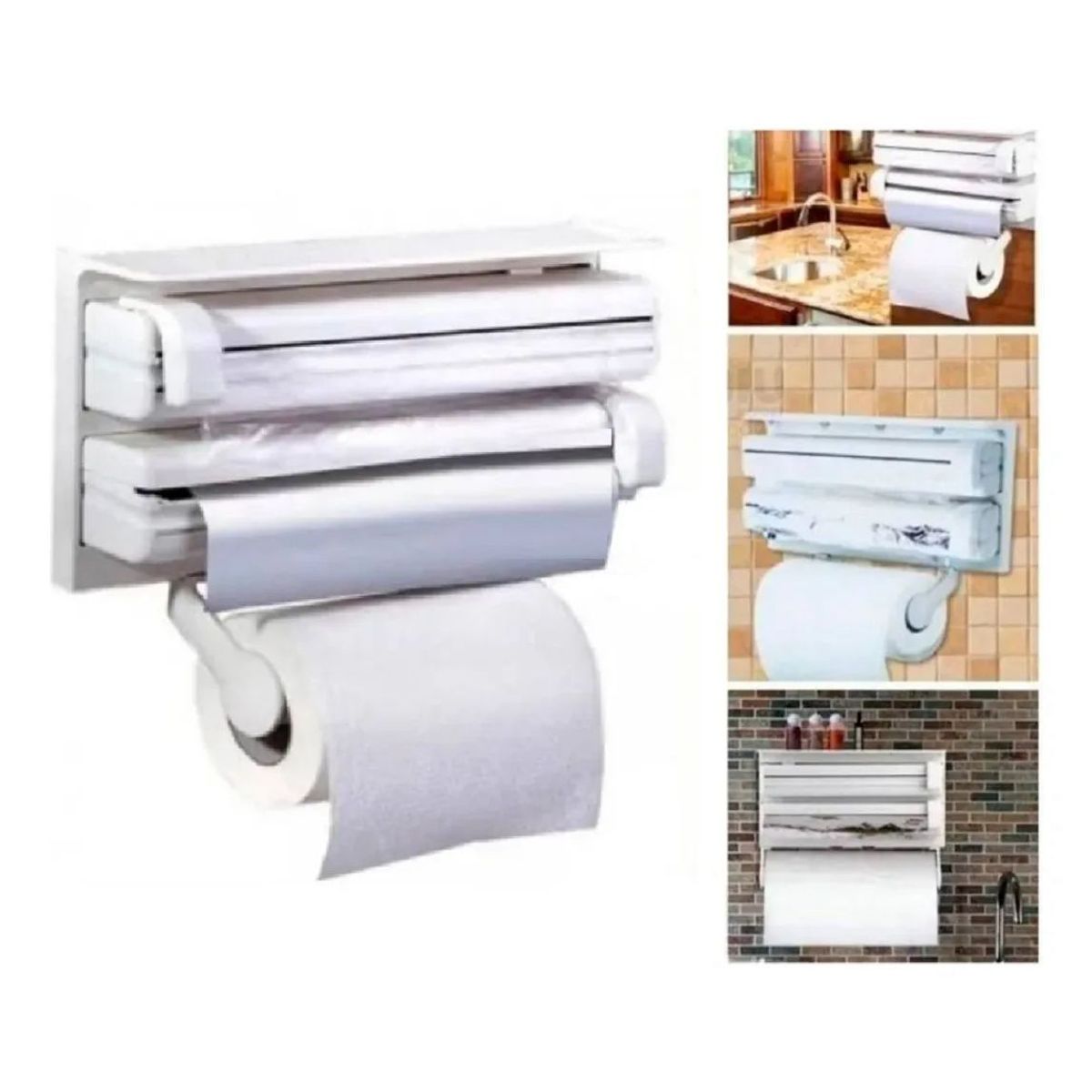 MOVI - Dispensador para Toalla Nova Alusa Folil y Alusa Film, 3 en 1