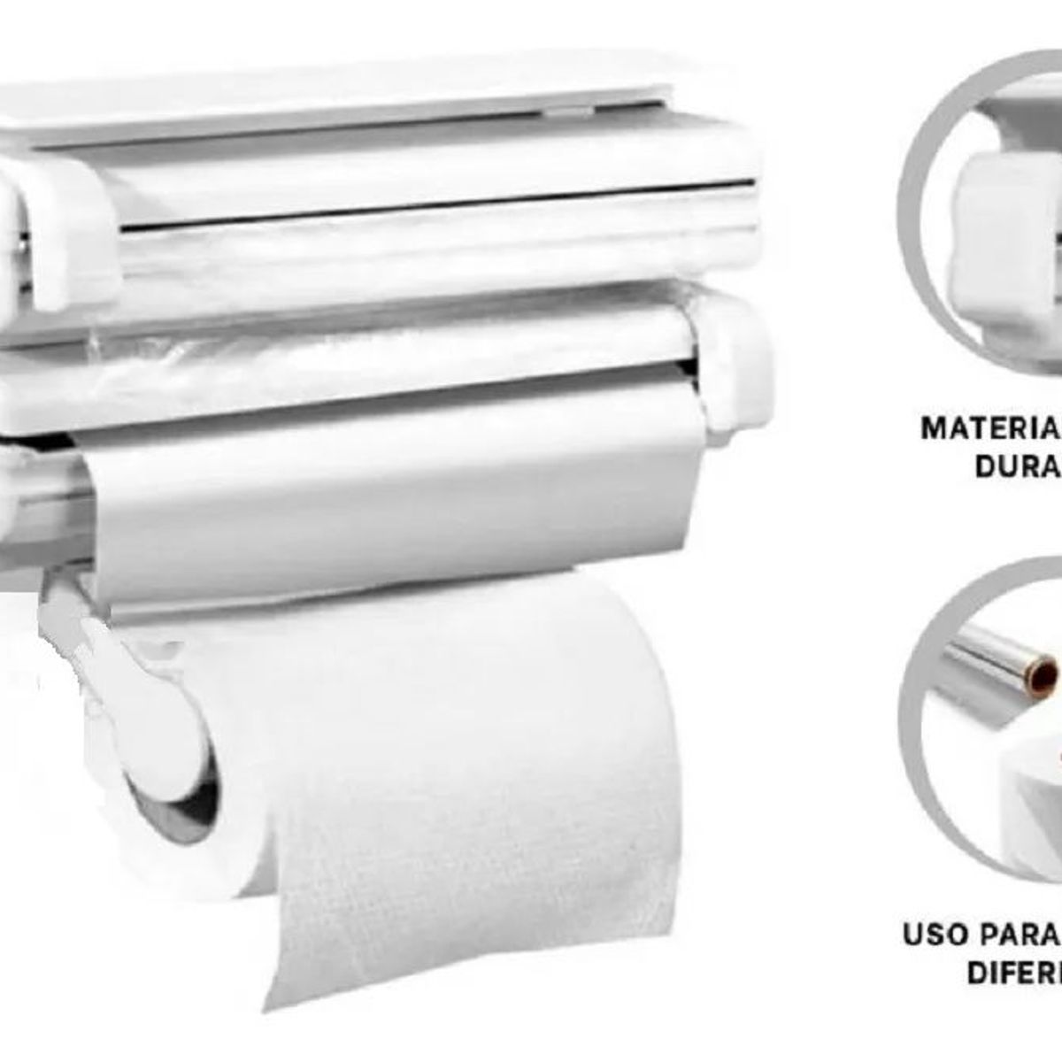 MOVI - Dispensador para Toalla Nova Alusa Folil y Alusa Film, 3 en 1