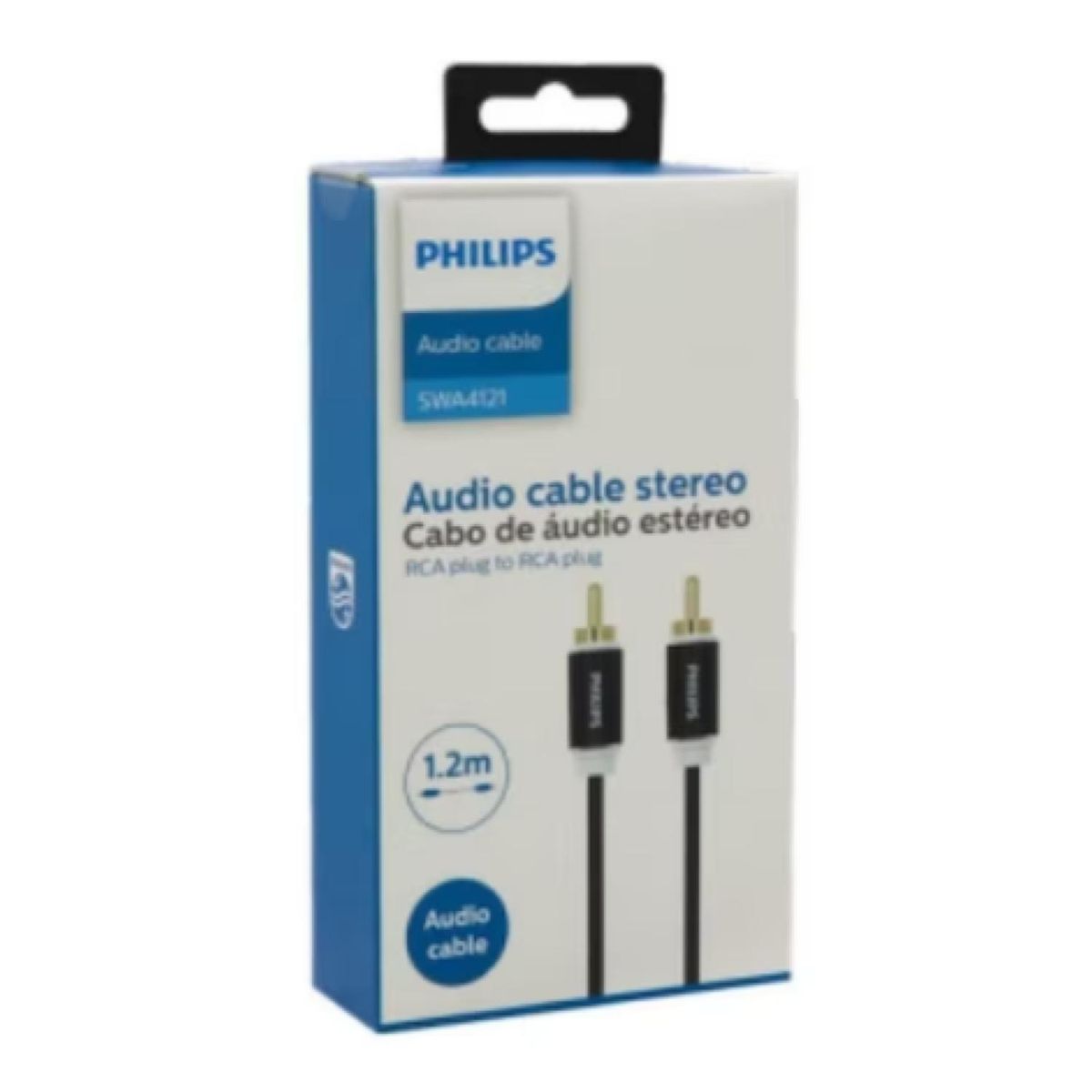 PHILIPS - Cable Auxiliar De Audio RCA Jack 3.5 Trenzado 2 Mts Philips