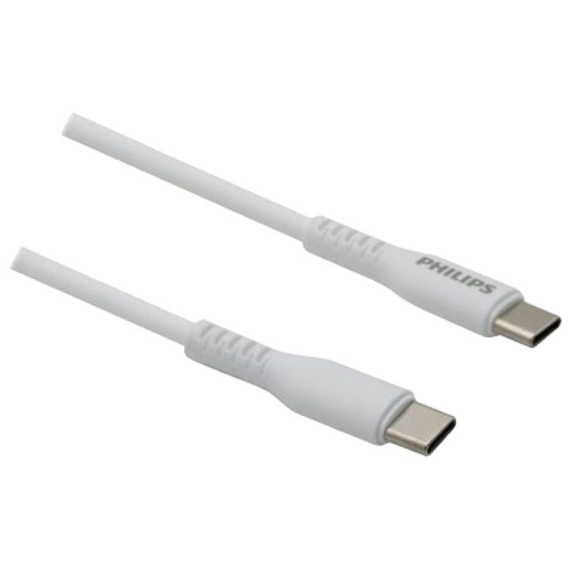PHILIPS - Cable De Carga Rapida 60W USB C A USB C Blanco DLP8601B71