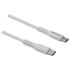 PHILIPS - Cable De Carga Rapida 60W USB C A USB C Blanco DLP8601B71
