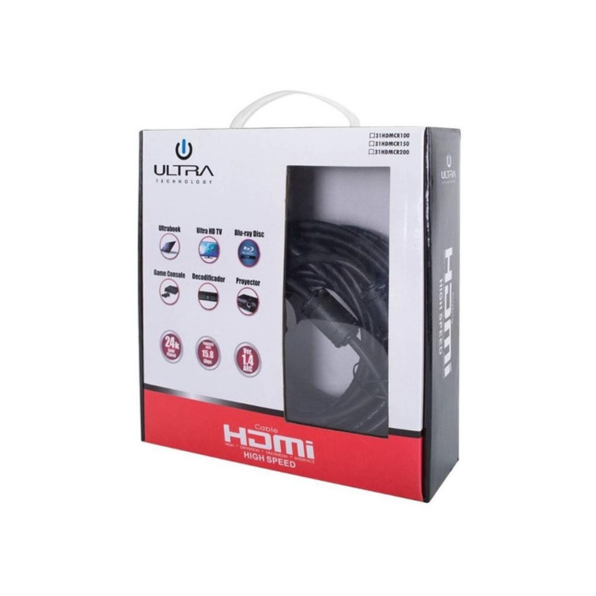 ULTRA - Cable HDMI V1.4 HD 4K 15.8 Gbps 20Mts Negro Ultra