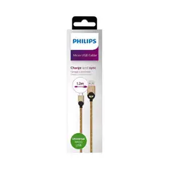 PHILIPS - Cable USB A Micro USB Trenzado Dorado 12Mts LC2618G