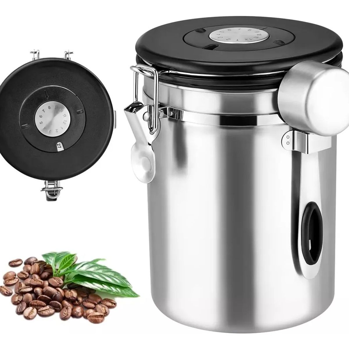 KUANGYE - Lata De Café Contenedor De Alimentos Sellado 1.5 L
