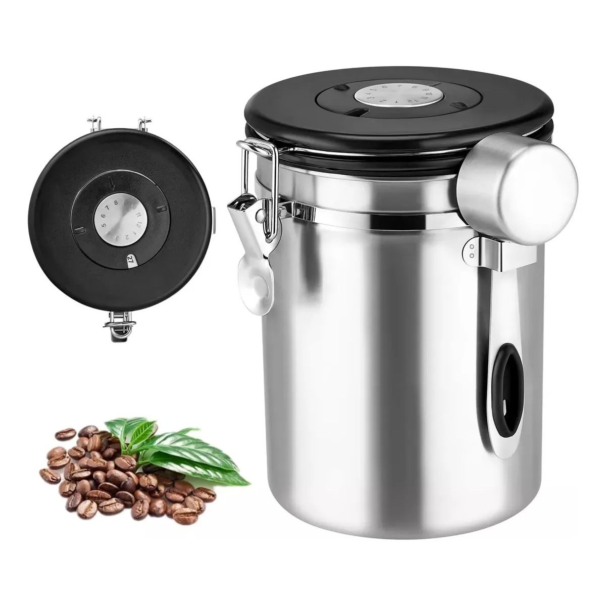 KUANGYE - Lata De Café Contenedor De Alimentos Sellado 1.5 L