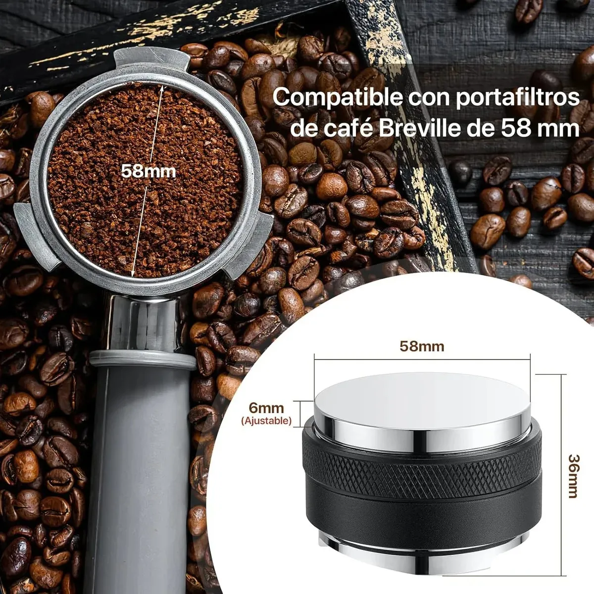 KUANGYE - Tamper Y Distribuidor De Café Expreso De Acero Inoxidable