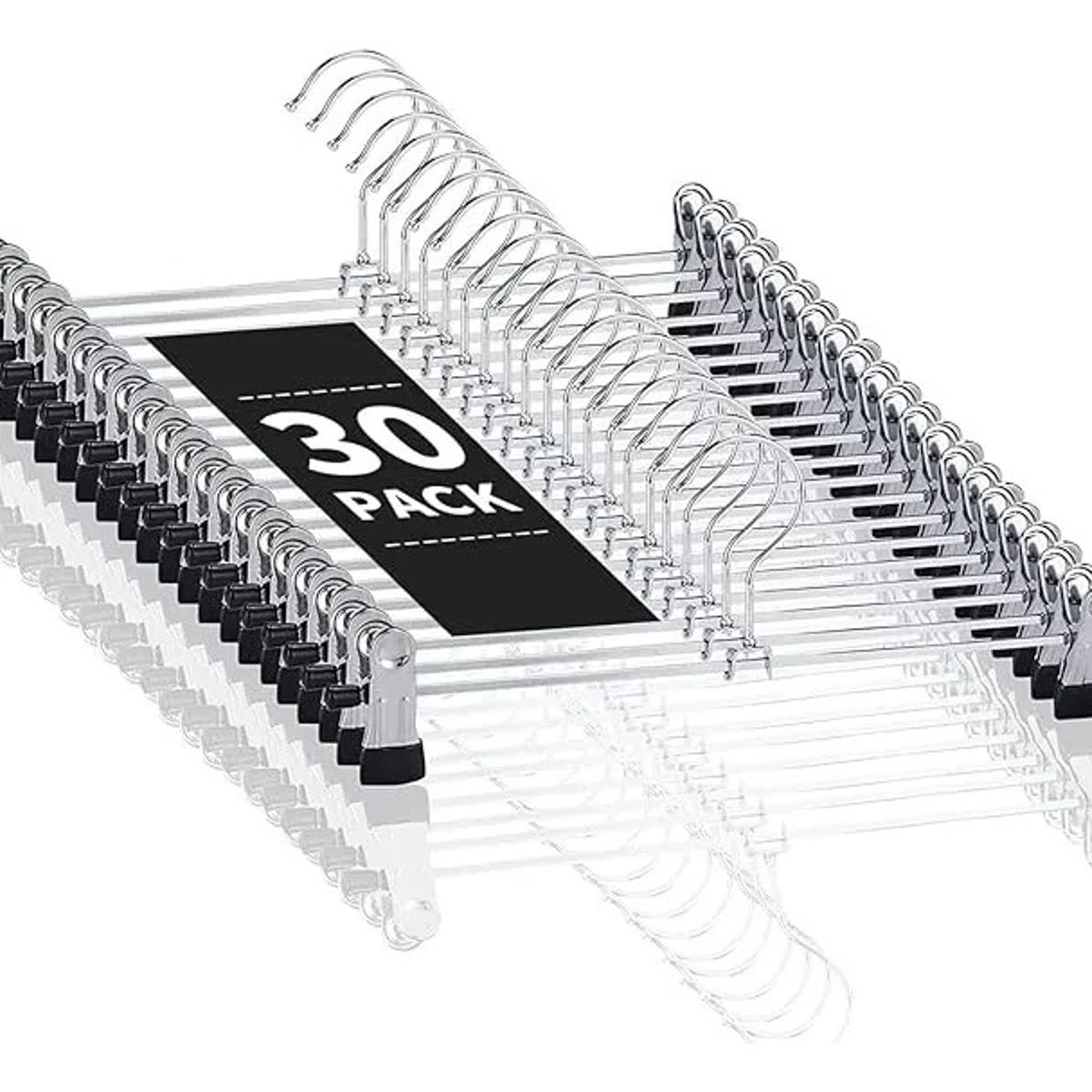 TNAKIEX - Gancho Para Ropa Pantalon De Metal Cromado Con Pinzas 30pzas