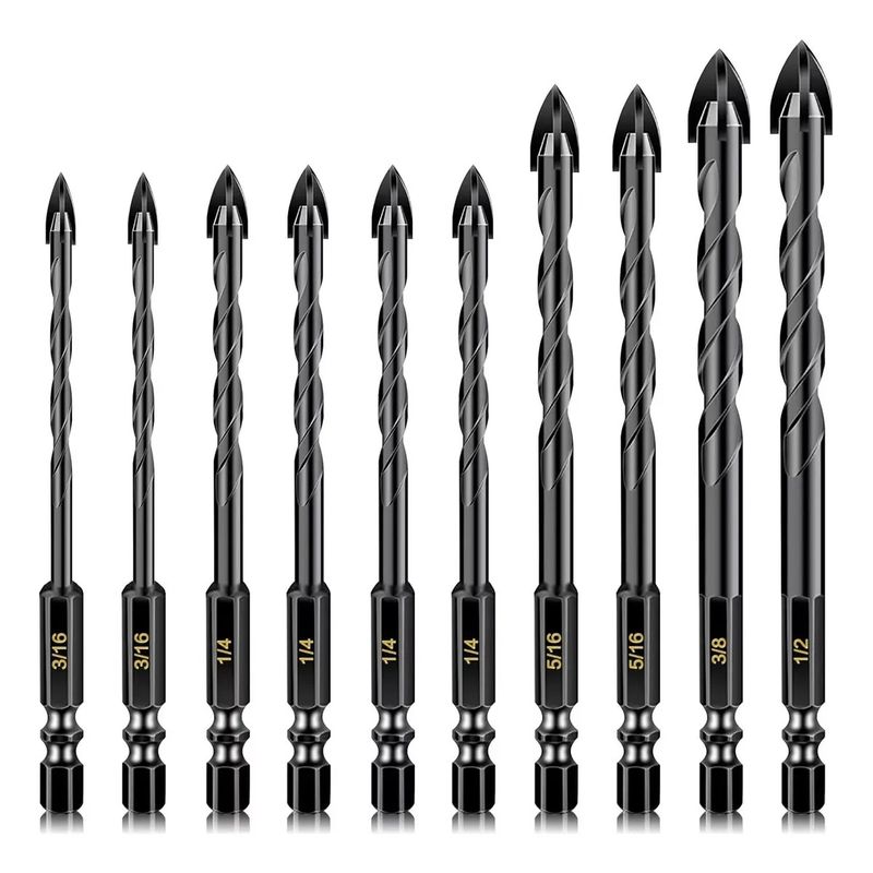 TNAKIEX - 10pc Broca Punta Flecha Doble Ceramica Vidrio Porcelanato