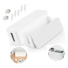 KUANGYE - 2 Pcs Caja Organizadora De Cables Blanco Escritorio