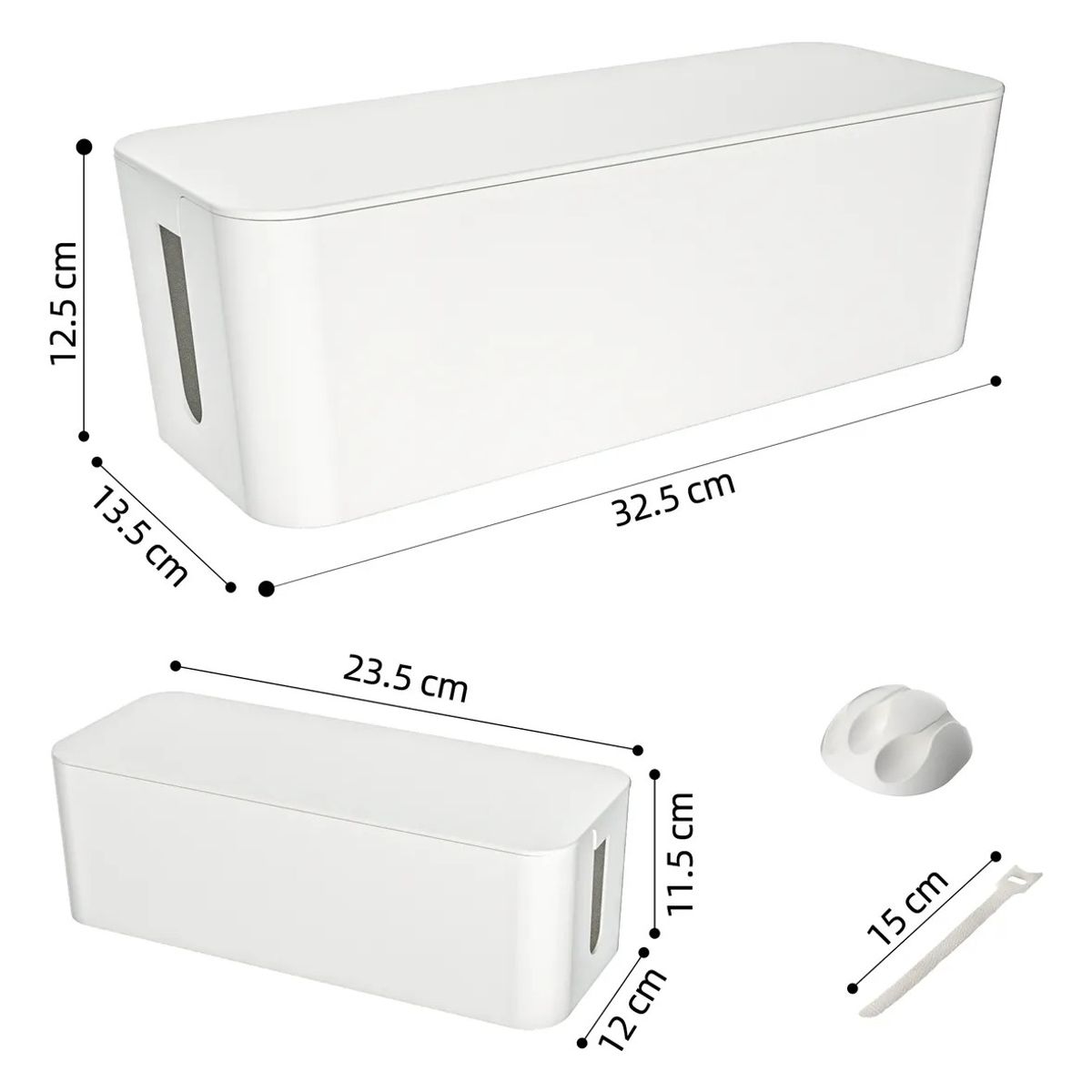 KUANGYE - 2 Pcs Caja Organizadora De Cables Blanco Escritorio