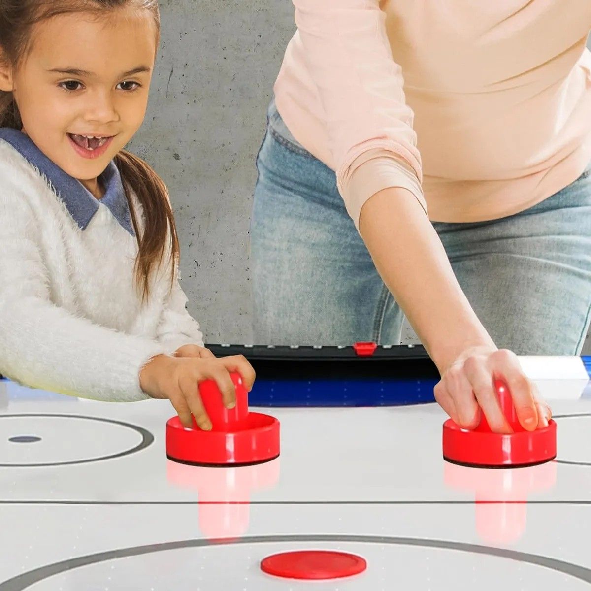 KUANGYE - Air Hockey Disco Adecuado Para Familias/niños 16 Accesorios