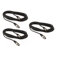 KUANGYE - Pack De 3 Cables Extensión Dmx Xlr3 5 Metros