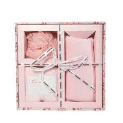 MASHINI - Set de Regalo 2 Toallas + Esponja Rosa