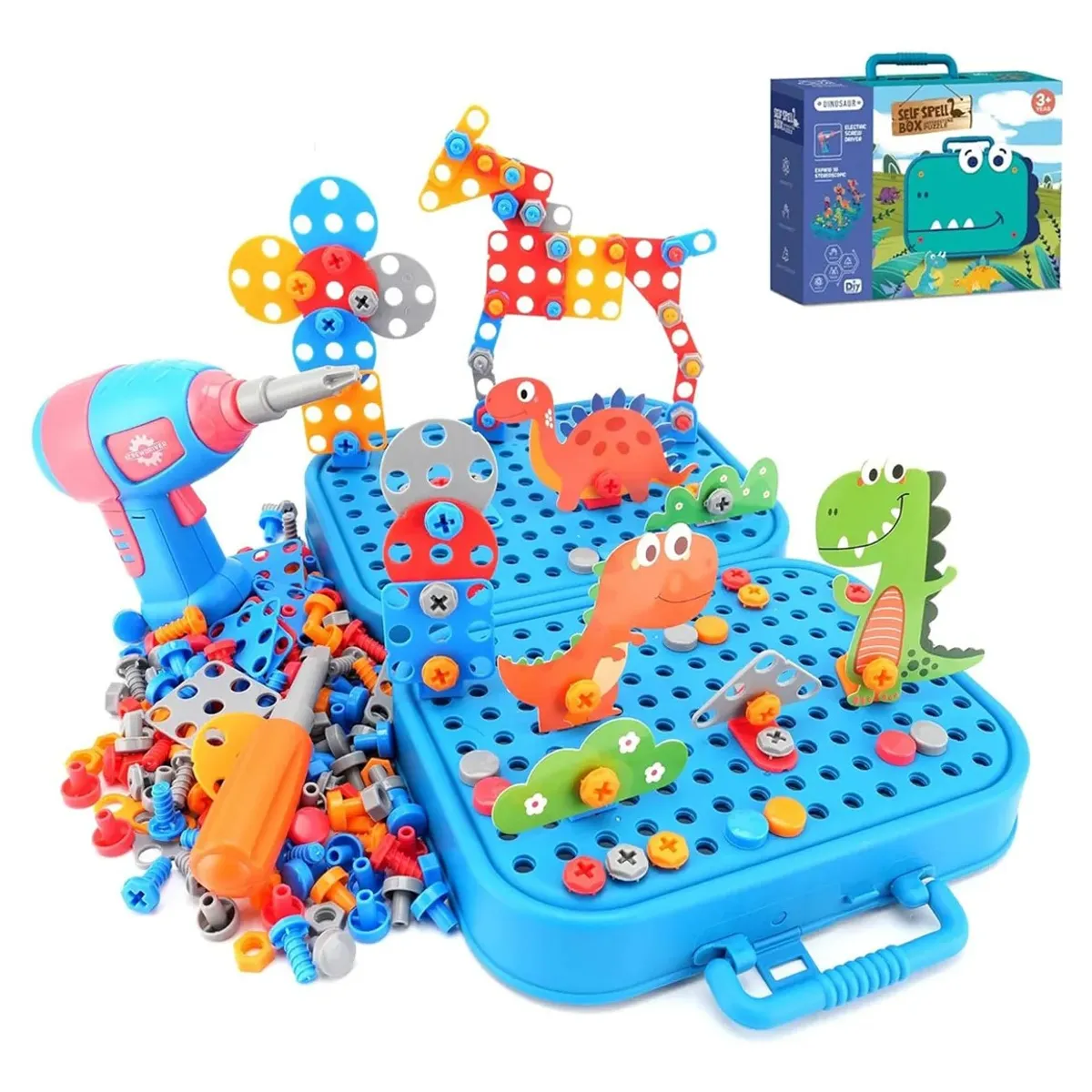 KUANGYE - Juego De Taladro Eléctrico Bloque De Construcción Juguete