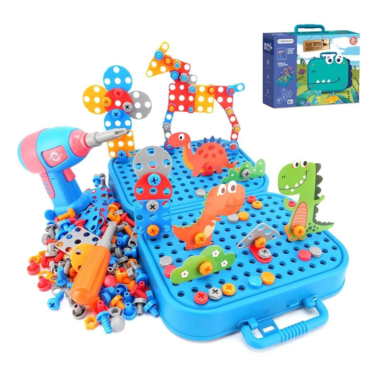 KUANGYE - Juego De Taladro Eléctrico Bloque De Construcción Juguete