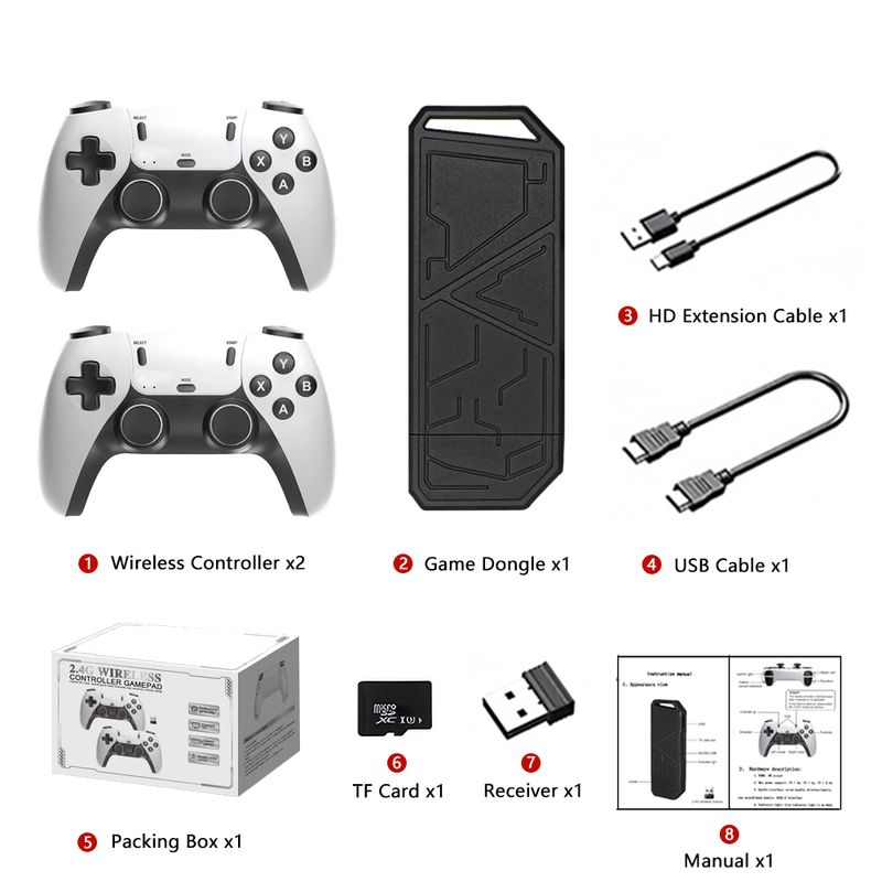 VDVO - 64GB 20000 Juegos Consola Retro de Videojuegos Inalámbricos Controles