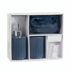 MASHINI - Set de Baño 4 Piezas Azul
