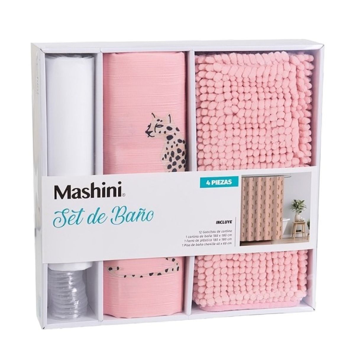 MASHINI - Set de Baño en Caja 4 Piezas  Jaguar  Mashini