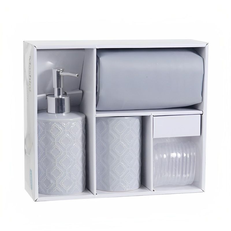 MASHINI - Set de Baño 4 Piezas  Gris  Mashini