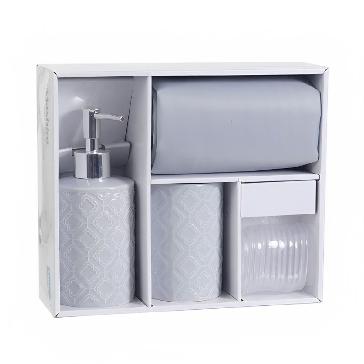 MASHINI - Set de Baño 4 Piezas  Gris  Mashini.