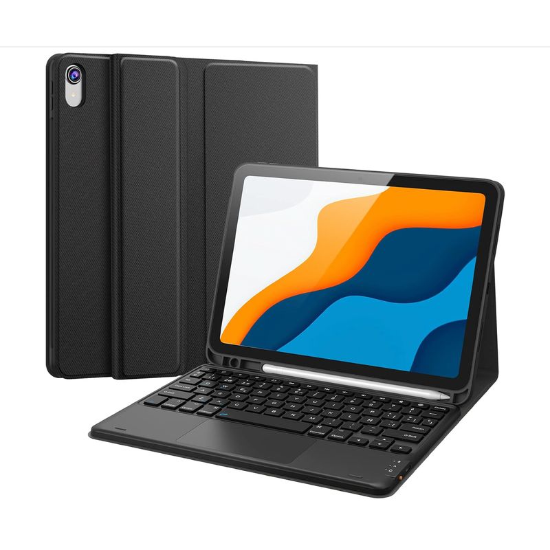 JOIGO - Funda Con Teclado Español Touchpa Para iPad Air 10.9 4 5ta Generación Negro