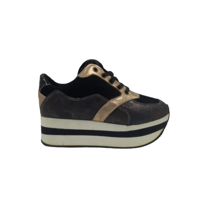 HERIEL - Zapatilla Negra Plataforma Mujer