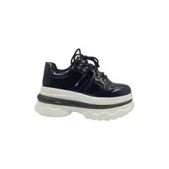 HERIEL - Zapatilla Negra Charol Plataforma Mujer