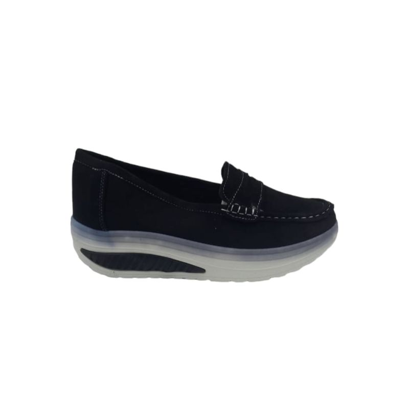 HERIEL - Mocasín Negro Plataforma Mujer