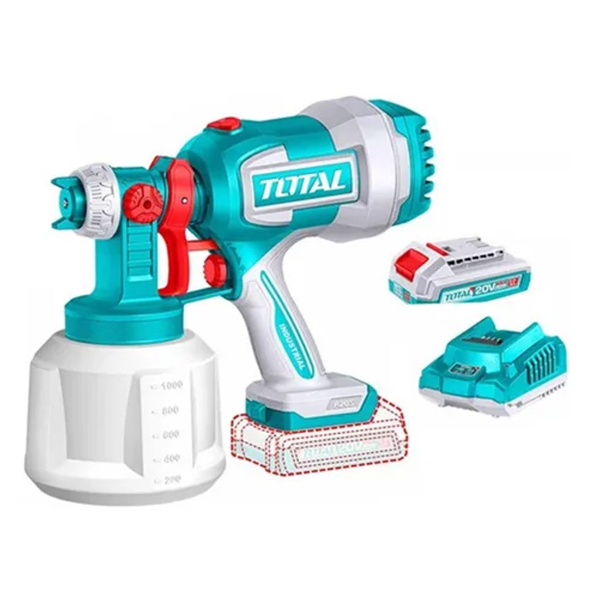 TOTAL TOOLS - Pistola Para Pintar 20v Bat + Carg Total Tsgli20042
