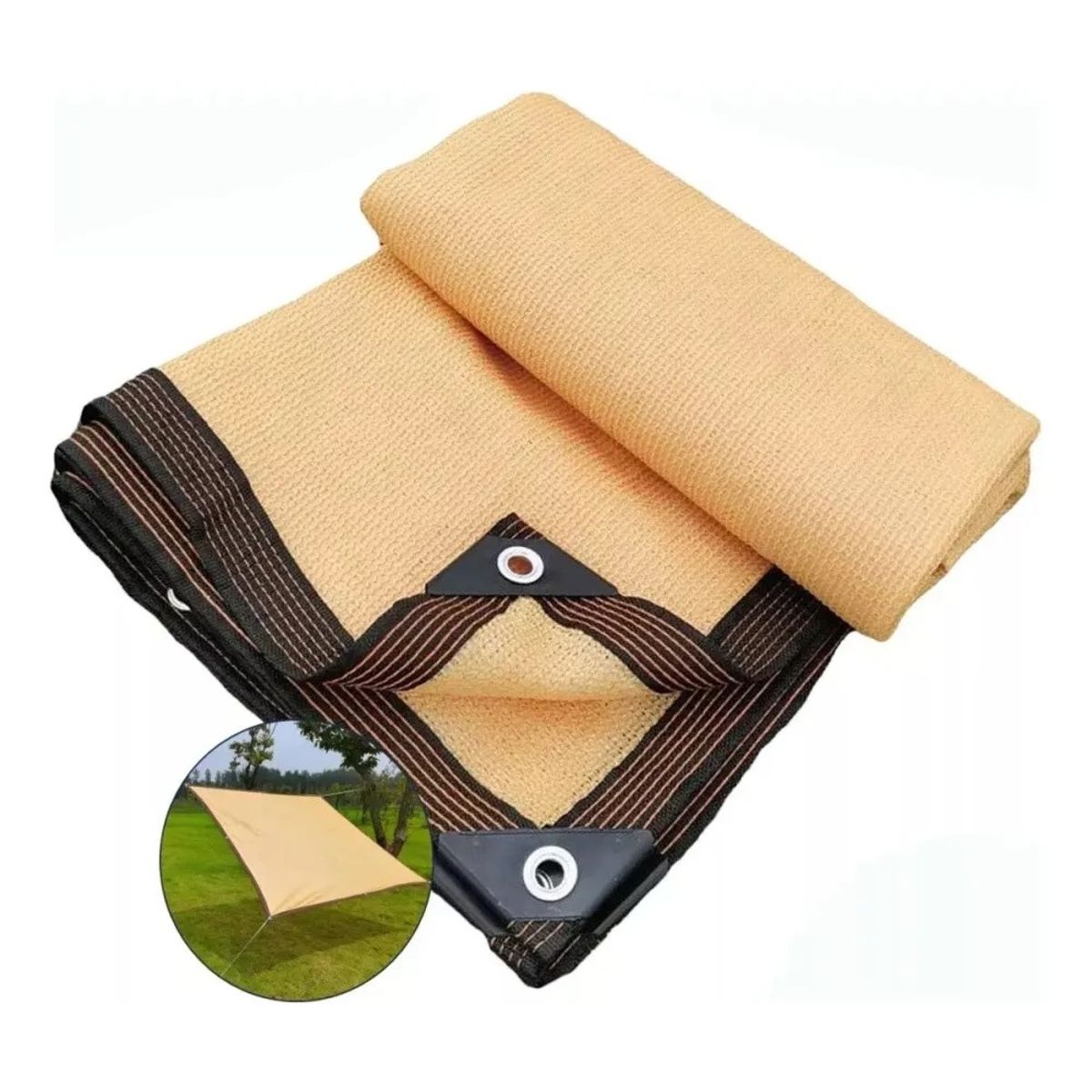 MUNDO MAGIA - Lona Sombreadora Toldo Vela Rectangular 4x6 Metros Beige