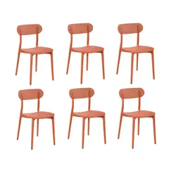 PLOS - Silla Comedor Cocina Terraza Jardin Aprilia Set x6 Unidades Terracota