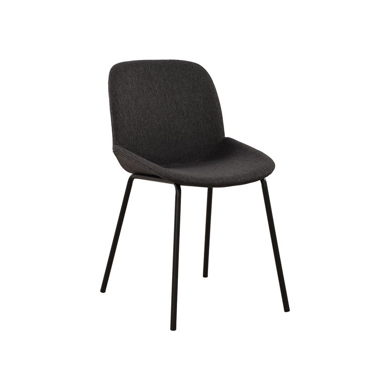 MUEBLES SUR - Silla Plenty grafito con patas metalicas negras