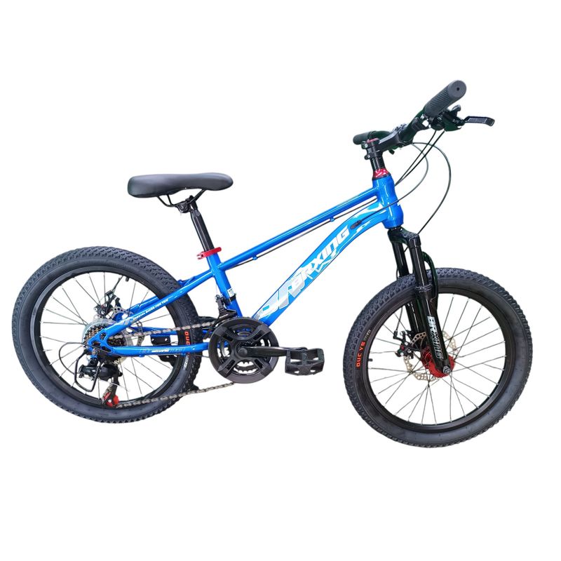 GENERICO - Bicicleta Aro 20 Azul Con Freno Disco Y 21 Velocidades
