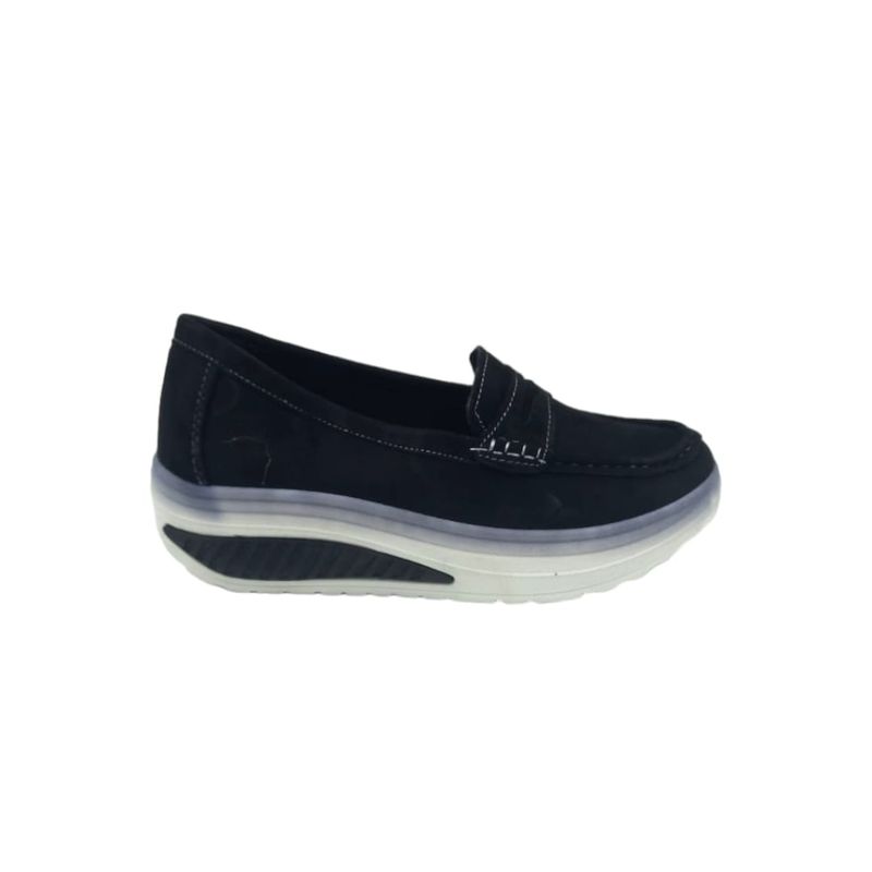 HERIEL - Mocasín Negro Plataforma Mujer