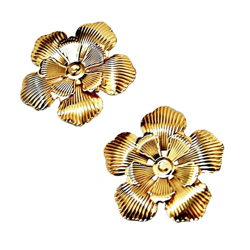 VIVAFELICIA - Aros Acero Rosas Metálicas Dorado