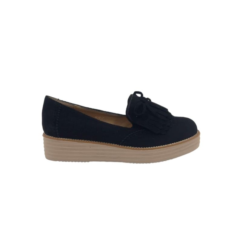 HERIEL - Mocasín Negro Gamuza Mujer