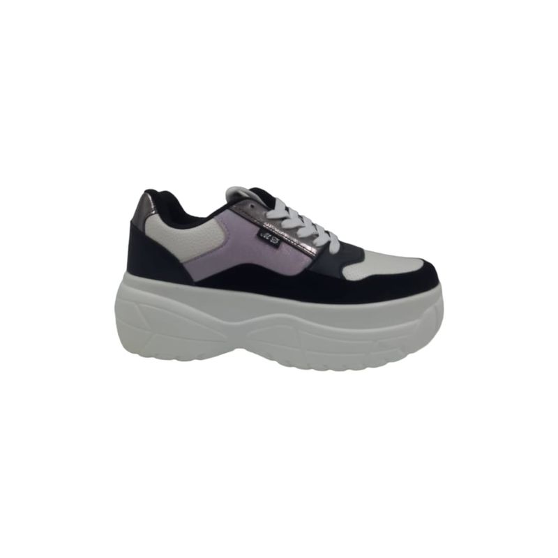 HERIEL - Zapatilla Blanca Lila Plataforma Mujer