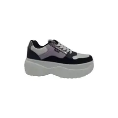 HERIEL - Zapatilla Blanca Lila Plataforma Mujer