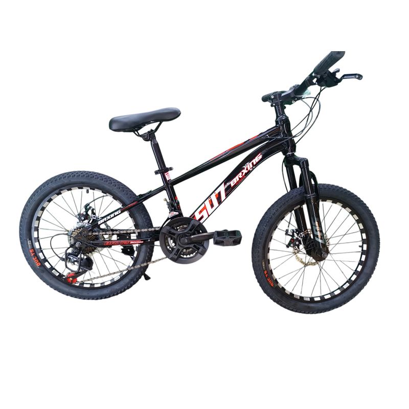 GENERICO - Bicicleta Aro 20  Negro Con Freno Disco Y 21 Velocidades