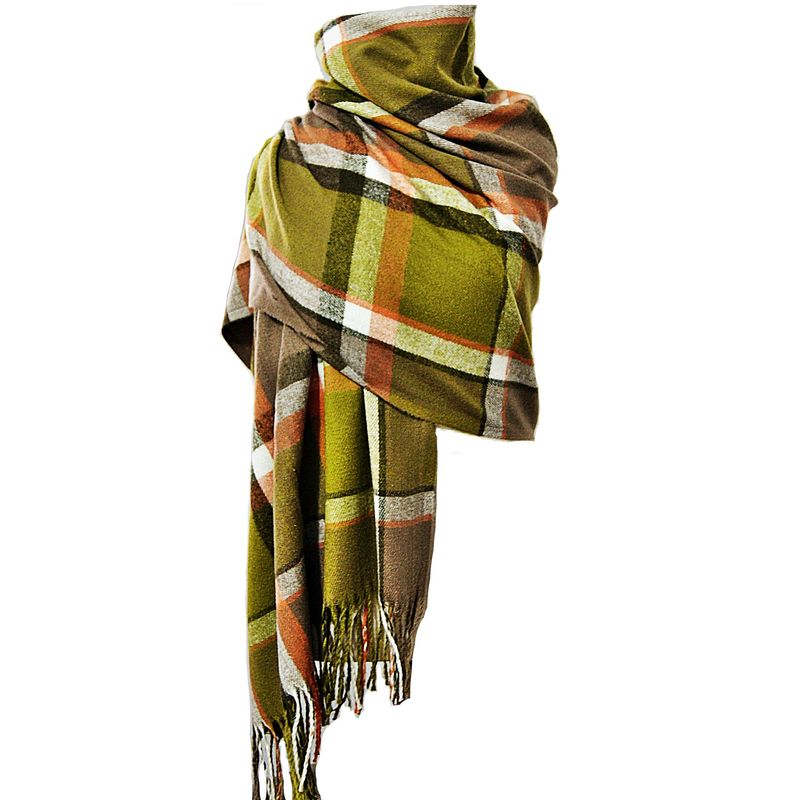 VIVAFELICIA - Bufanda Chal Cashmere Highlands Verde