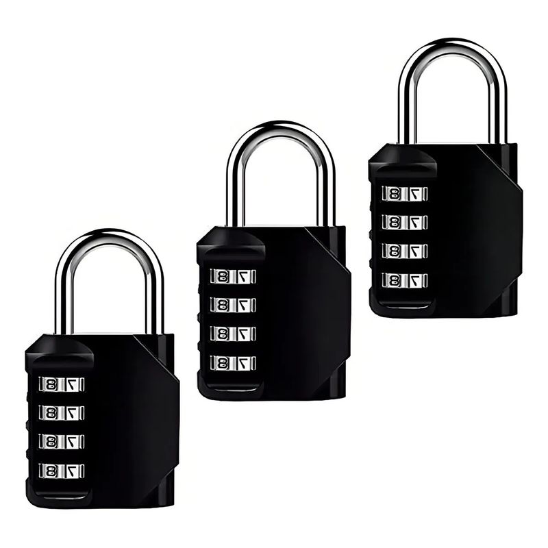 GENERICO - X3 Candado Numerica 4 Digitos Candados Seguridad Con Clave