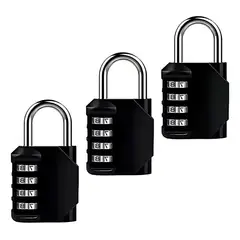 GENERICO - X3 Candado Numerica 4 Digitos Candados Seguridad Con Clave