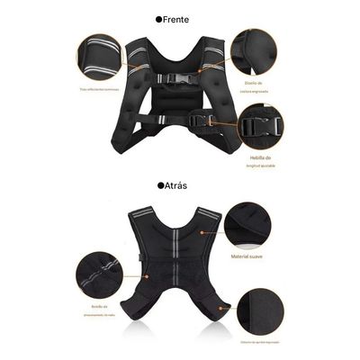 Imagen 2 del producto Chaleco De Peso 5 Kg Entrenamiento Fitness Crossfit Negro