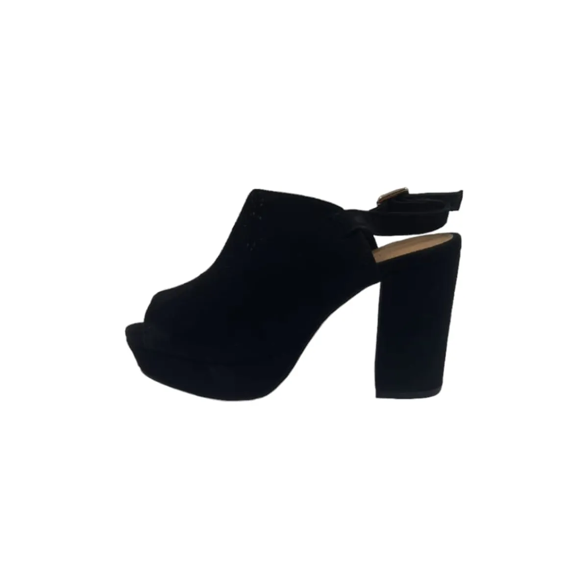 HERIEL - Sandalia Negra Taco Alto